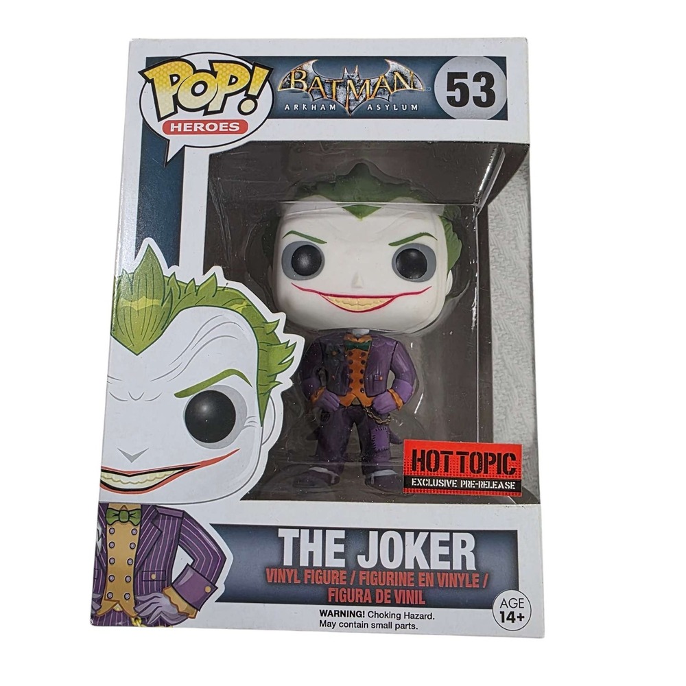 Funko Pop Batman Arkham Asylum The Joker 53 Vinyl Figure Hot Topic Exclusive New